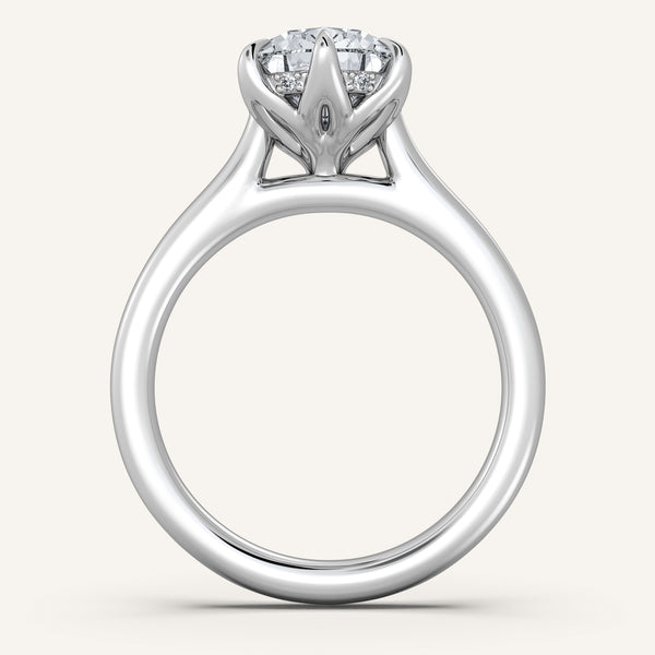 Tulip Style Hidden Halo | 18k White Gold