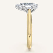 Image for Pear Shape Tulip Style Hidden Halo Engagement Ring | 18k Two Tone