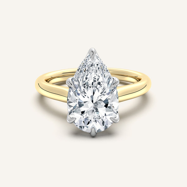 Tulip Style Hidden Halo | 14k Two Tone