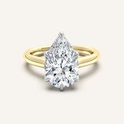 Image for Pear Shape Tulip Style Hidden Halo Engagement Ring | 14k Two Tone