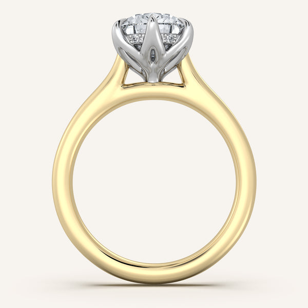 Tulip Style Hidden Halo | 14k Two Tone