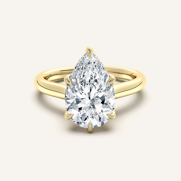 Tulip Style Hidden Halo | 14k Yellow Gold