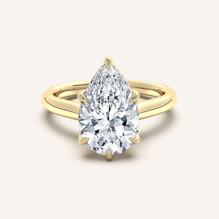 Image for Pear Shape Tulip Style Hidden Halo Engagement Ring | 14k Yellow Gold