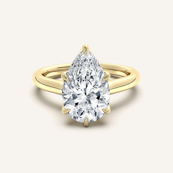 Tulip Style Hidden Halo | 18k Yellow Gold