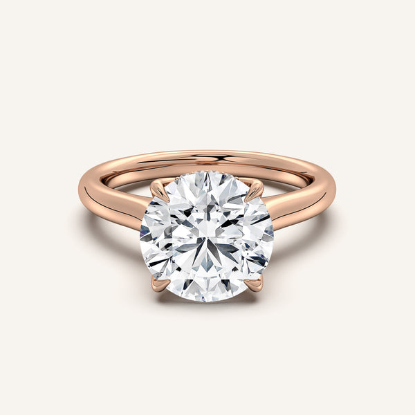 Tulip Style Hidden Halo | 14k Rose Gold