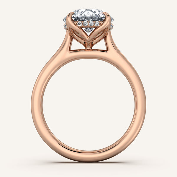Tulip Style Hidden Halo | 14k Rose Gold
