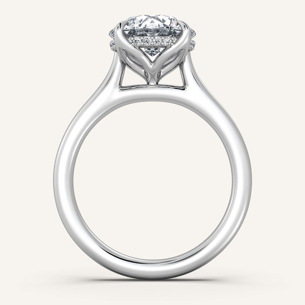 Tulip Style Hidden Halo | 14k White Gold