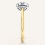 Image for Round Tulip Style Hidden Halo Engagement Ring | 18k Two Tone