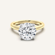 Image for Round Tulip Style Hidden Halo Engagement Ring | 18k Two Tone