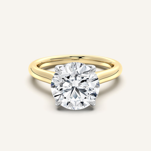 Tulip Style Hidden Halo | 18k Two Tone