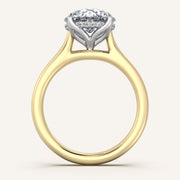 Image for Round Tulip Style Hidden Halo Engagement Ring | 18k Two Tone
