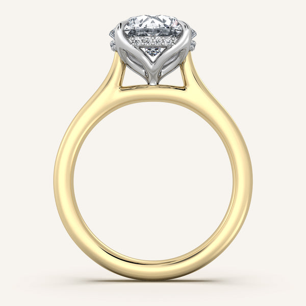 Tulip Style Hidden Halo | 18k Two Tone