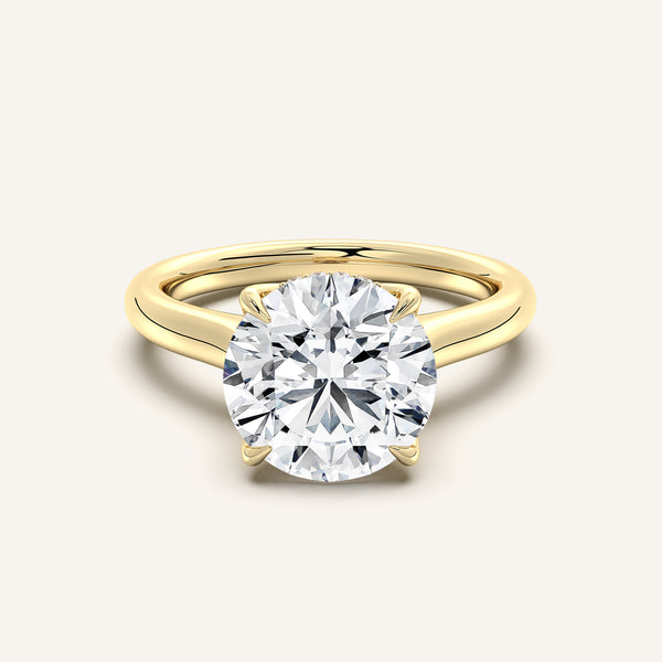 Tulip Style Hidden Halo | 18k Yellow Gold