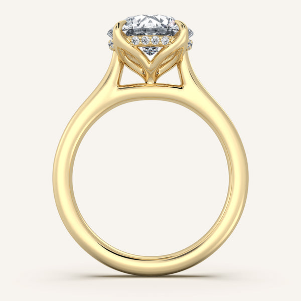 Tulip Style Hidden Halo | 18k Yellow Gold