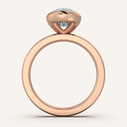 Image for Moval Half Bezel Engagement Ring | 18k Rose Gold