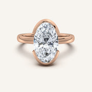 Image for Moval Half Bezel Engagement Ring | 14k Rose Gold