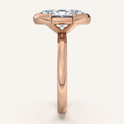 Image for Moval Half Bezel Engagement Ring | 14k Rose Gold