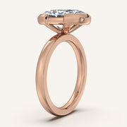 Image for Moval Half Bezel Engagement Ring | 18k Rose Gold