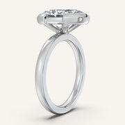 Image for Moval Half Bezel Engagement Ring | 18k White Gold