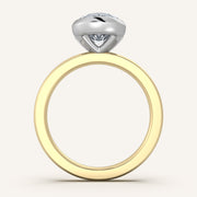 Image for Moval Half Bezel Engagement Ring | 14k Two Tone