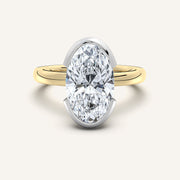 Image for Moval Half Bezel Engagement Ring | 14k Two Tone