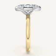 Image for Moval Half Bezel Engagement Ring | 18k Two Tone