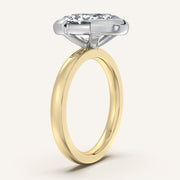 Image for Moval Half Bezel Engagement Ring | 18k Two Tone