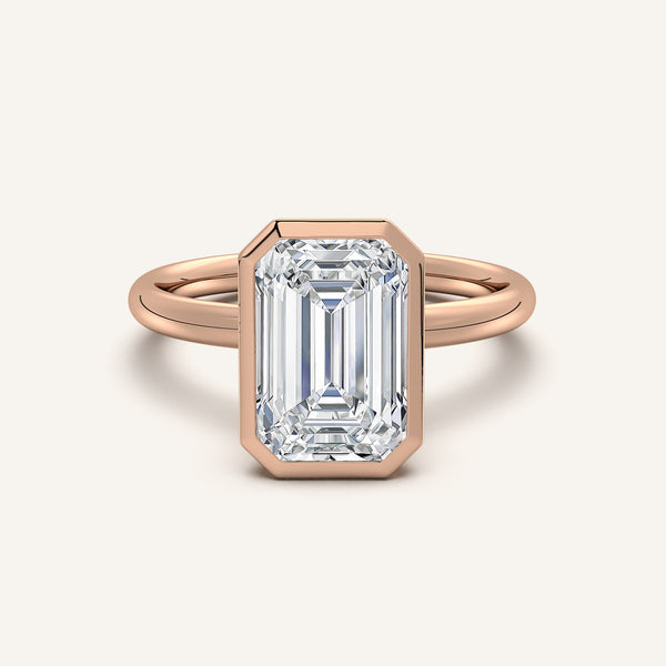 Bezel Set Engagement Ring | 14k Rose Gold