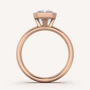 Image for Emerald Cut Bezel Set Engagement Ring | 14k Rose Gold