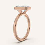 Image for Emerald Cut Bezel Set Engagement Ring | 18k Rose Gold