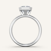 Image for Emerald Cut Bezel Set Engagement Ring | Platinum