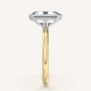 Image for Emerald Cut Bezel Set Engagement Ring | 18k Two Tone