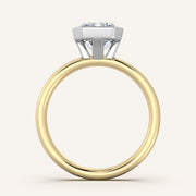 Image for Emerald Cut Bezel Set Engagement Ring | 14k Two Tone