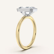 Image for Emerald Cut Bezel Set Engagement Ring | 18k Two Tone
