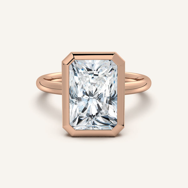 Bezel Set Engagement Ring | 18k Rose Gold