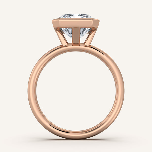Bezel Set Engagement Ring | 14k Rose Gold