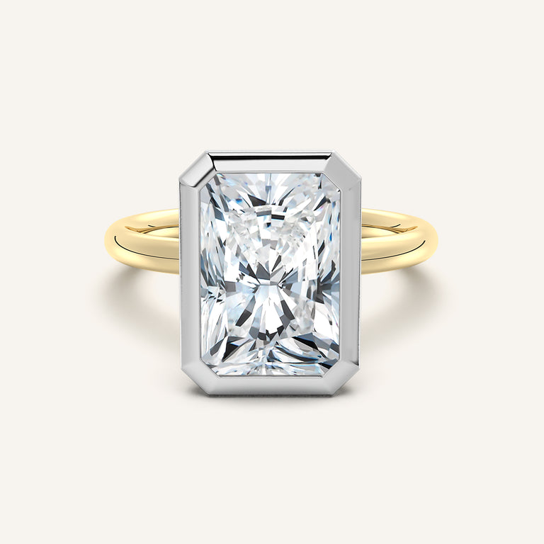 Image for Bezel Set Radiant Cut Engagement Ring | 14k Two Tone