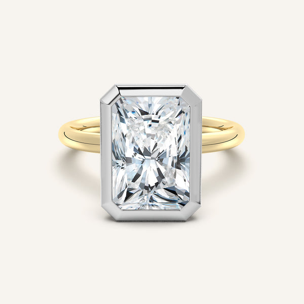 Bezel Set Engagement Ring | 18k Two Tone