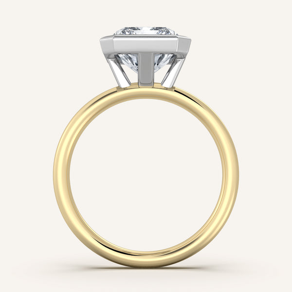Bezel Set Engagement Ring| 14k Two Tone