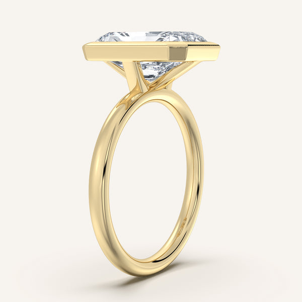 Bezel Set Engagement Ring | 18k Yellow Gold