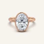 Image for Oval Bezel Set Engagement Ring | 14k Rose Gold