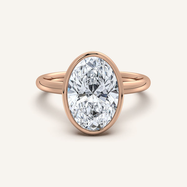 Bezel Set Engagement Ring | 14k Rose Gold
