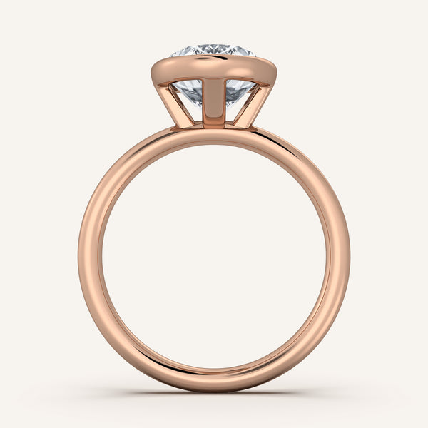 Bezel Set Engagement Ring | 18k Rose Gold
