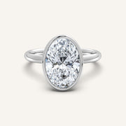 Image for Oval Bezel Set Engagement Ring | 14k White Gold