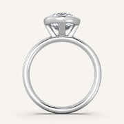 Image for Oval Bezel Set Engagement Ring | 18k White Gold