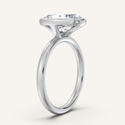 Image for Oval Bezel Set Engagement Ring | 14k White Gold