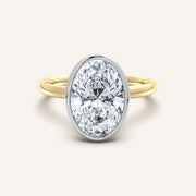 Image for Oval Bezel Set Engagement Ring | 18k Two Tone