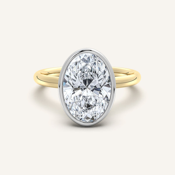 Bezel Set Engagement Ring| 18k Two Tone