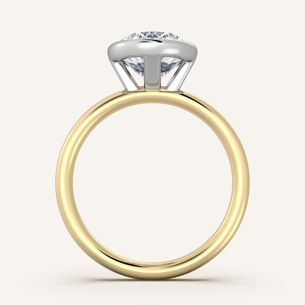 Bezel Set Engagement Ring | 14k Two Tone