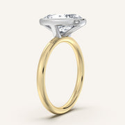 Image for Oval Bezel Set Engagement Ring | 18k Two Tone